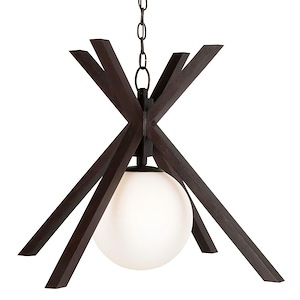 Sawbuck - 1 Light Pendant-19 Inches Tall and 19.5 Inches Wide