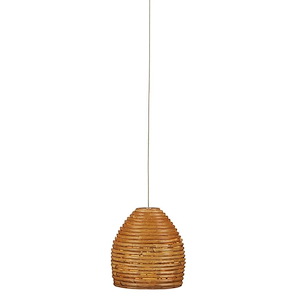 Beehive - 1 Light Round Pendant-9 Inches Tall and 6 Inches Wide