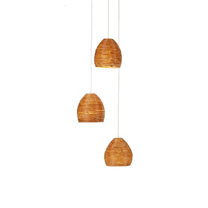 Beehive - 3 Light Round Pendant-9 Inches Tall and 11.5 Inches Wide - 1296947