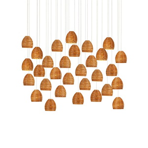 Beehive - 30 Light Rectangular Pendant-9 Inches Tall and 54 Inches Wide - 1296852