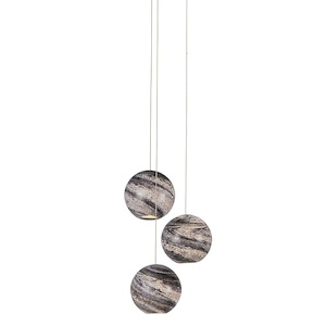 Palatino - 3 Light Round Pendant-7.75 Inches Tall and 10.5 Inches Wide - 1296484