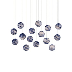 Palatino - 15 Light Rectangular Pendant-11.5 Inches Tall and 48 Inches Wide - 1296545