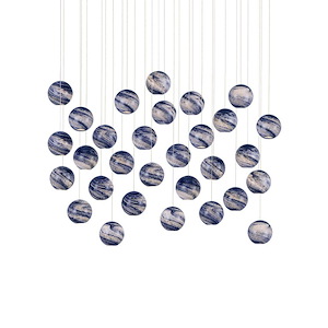 Palatino - 30 Light Rectangular Pendant-11.5 Inches Tall and 54 Inches Wide - 1297450
