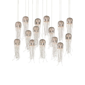 Medusa - 15 Light Rectangular Pendant-22 Inches Tall and 48 Inches Wide - 1297001