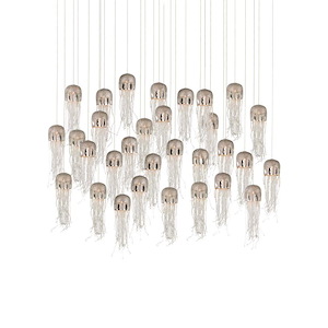 Medusa - 30 Light Rectangular Pendant-22 Inches Tall and 54 Inches Wide - 1297189
