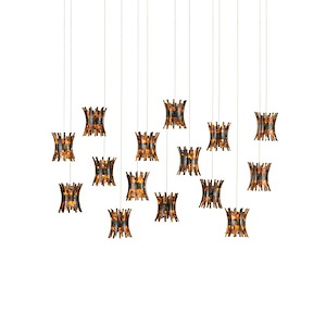Alsop - 15 Light Rectangular Pendant-9.5 Inches Tall and 48 Inches Wide - 1296548
