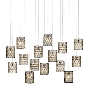 Regatta - 15 Light Rectangular Pendant-8.5 Inches Tall and 50 Inches Wide