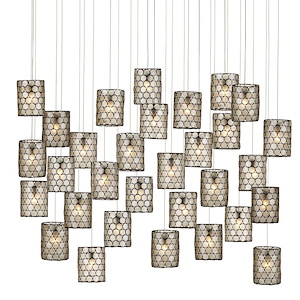 Regatta - 30 Light Rectangular Pendant-8.5 Inches Tall and 56 Inches Wide