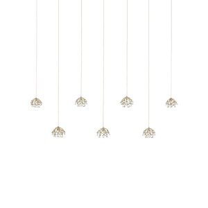 Crystal Bud - 7 Light Rectangular Pendant-8 Inches Tall and 58 Inches Wide - 1296516