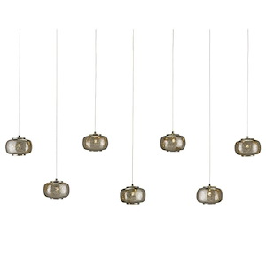 Pepper - 7 Light Rectangular Pendant-7 Inches Tall and 57 Inches Wide