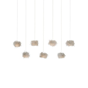 Birds Nest - 7 Light Rectangular Pendant-11 Inches Tall and 60 Inches Wide - 1296875