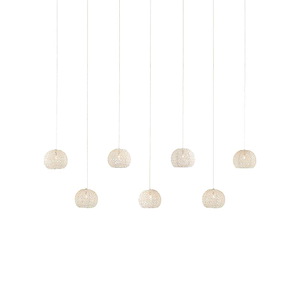 Piero - 7 Light Rectangular Pendant-8 Inches Tall and 60 Inches Wide - 1296902