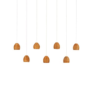 Beehive - 7 Light Rectangular Pendant-9 Inches Tall and 57 Inches Wide - 1297458