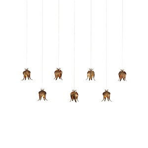 Iota - 7 Light Rectangular Pendant-9.5 Inches Tall and 60.5 Inches Wide - 1296518