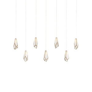 Glace - 7 Light Rectangular Pendant-22 Inches Tall and 57 Inches Wide - 1296904