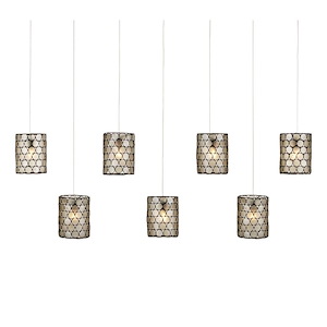 Regatta - 7 Light Rectangular Pendant-8.5 Inches Tall and 57 Inches Wide