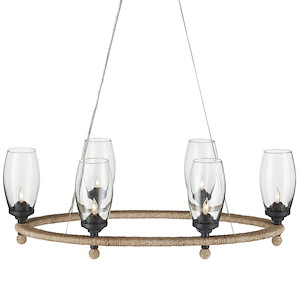 Hightider - 6 Light Oval Chandelier-12 Inches Tall and 36 Inches Wide