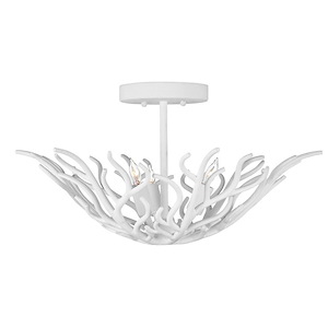 Snowfall - 3 Light Semi-Flush Mount In Coastal Style-11.5 Inches Tall and 21.5 Inches Wide