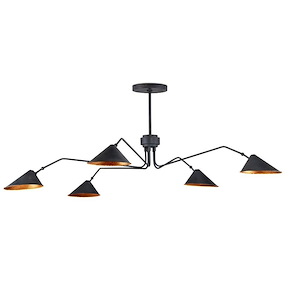 Serpa - 5 Light Chandelier In Mid-Century Modern Style-13.75 Inches Tall and 81 Inches Wide - 1316645
