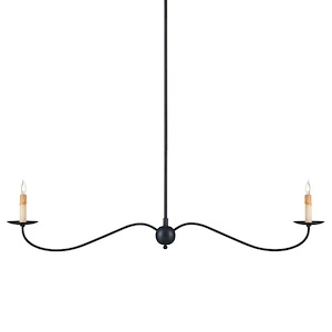 Saxon - 2 Light Linear Chandelier In Farmhouse Style-14 Inches Tall and 43.25 Inches Wide - 1316646