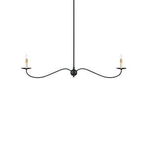 Saxon - 2 Light Linear Chandelier In Farmhouse Style-14 Inches Tall and 43.25 Inches Wide - 1316646