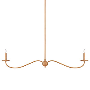 Saxon - 2 Light Linear Chandelier In Traditional Style-14 Inches Tall and 43.25 Inches Wide