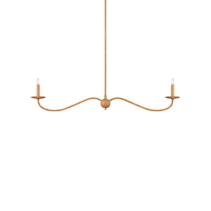 Saxon - 2 Light Linear Chandelier In Traditional Style-14 Inches Tall and 43.25 Inches Wide - 1316647