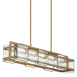 Countervail - 6 Light Rectangular Chandelier In Contemporary Style-11.75 Inches Tall and 39.5 Inches Wide