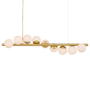 Barcarolle - 9 Light Linear Chandelier In Contemporary Style-9 Inches Tall and 48 Inches Wide