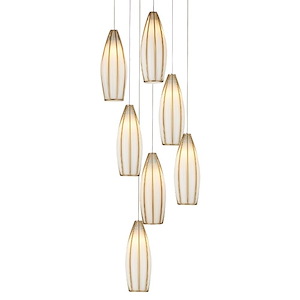 Parish - 7 Light Round Pendant In Contemporary Style-20.5 Inches Tall and 13 Inches Wide