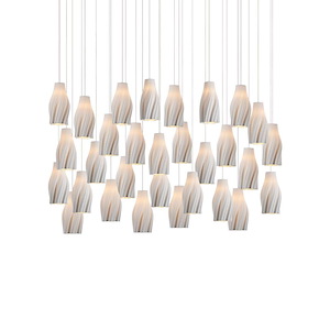 Posh - 30 Light Linear Multi-Drop Pendant-20.5 Inches Tall and 54 Inches Wide - 1348370