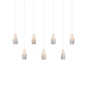 Posh - 7 Light Linear Multi-Drop Pendant-20.5 Inches Tall and 57 Inches Wide - 1348372