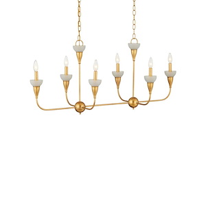 Aurelia - 6 Light Rectangular Chandelier-19.75 Inch Tall and 46 Inch Wide - 1394446