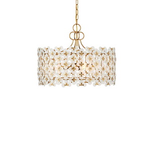 Spring Flower - 4 Light Pendant-16.5 Inch Tall and 20.25 Inch Wide - 1394449