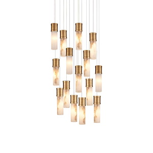 Cannula - 15 Light Round Multi Drop Pendant-21.5 Inch Tall and 21 Inch Wide - 1394496