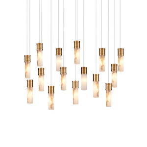 Cannula - 15 Light Linear Multi Drop Pendant-21.5 Inch Tall and 48 Inch Wide - 1394497