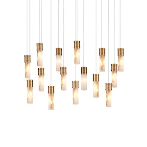 Cannula - 15 Light Linear Multi Drop Pendant-21.5 Inch Tall and 48 Inch Wide - 1394497