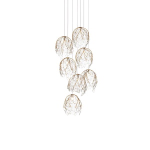 Banyan - 7 Light Round Multi Drop Pendant-19 Inch Tall and 13 Inch Wide - 1394503