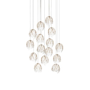 Banyan - 15 Light Round Multi Drop Pendant-19 Inch Tall and 21 Inch Wide - 1394504