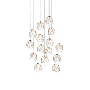 Banyan - 15 Light Round Multi Drop Pendant-19 Inch Tall and 21 Inch Wide - 1394504