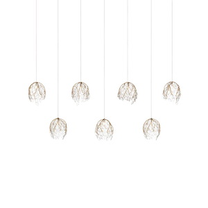 Banyan - 7 Light Linear Multi Drop Pendant-19 Inch Tall and 57 Inch Wide - 1394508
