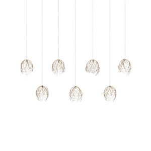 Banyan - 7 Light Linear Multi Drop Pendant-19 Inch Tall and 57 Inch Wide - 1394508