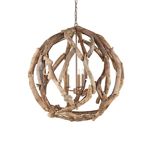 3 Light Orb Chandelier In Coastal Style-31 Inches Tall and 29 Inches Wide - 224299