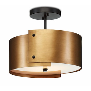 Ritsu - 1 Light Semi-Flush Mount-12 Inches Tall and 13.75 Inches Wide