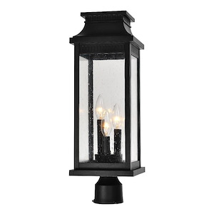 Milford - 3 Light Outdoor Post Lantern Head-21.5 Inches Tall and 7.25 Inches Wide
