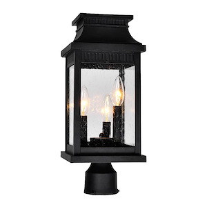 Milford - 3 Light Outdoor Post Lantern Head-17.5 Inches Tall and 7.25 Inches Wide