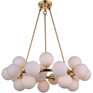 25 Light Chandelier with Satin Gold Finish