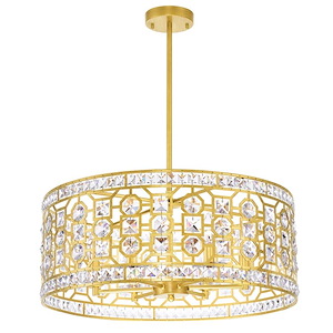 6 Light Chandelier with Champagne Finish