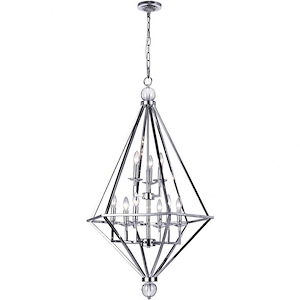 9 Light Chandelier with Chrome Finish - 901020