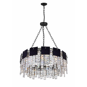 10 Light Down Chandelier with Polished Nickel Finish - 901192